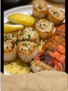 Garlic Butter Lobster and Scallops