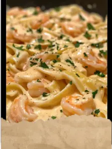 Salmon and Shrimp Alfredo