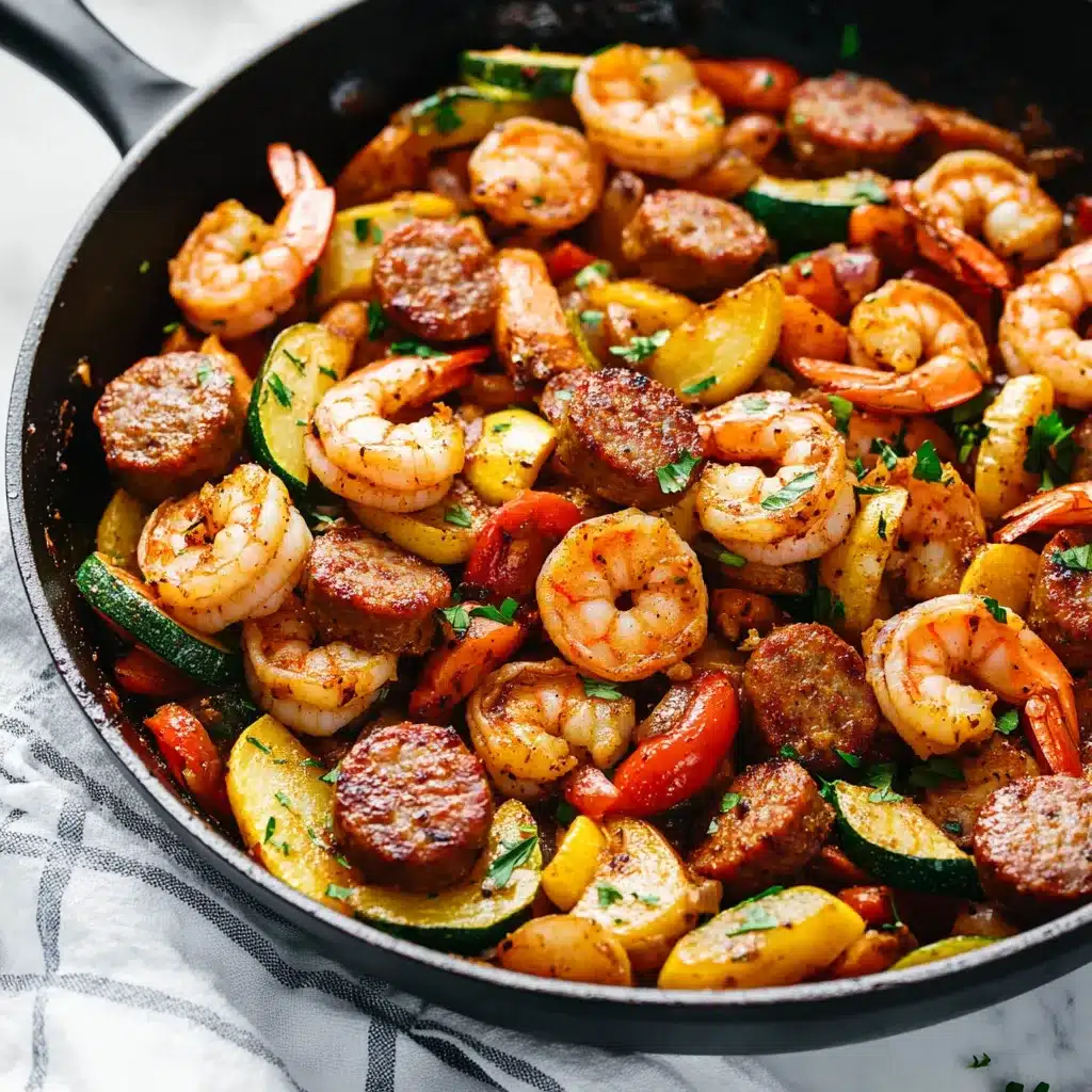 Tagcajun Shrimp And Sausage Vegetable Skillet Video