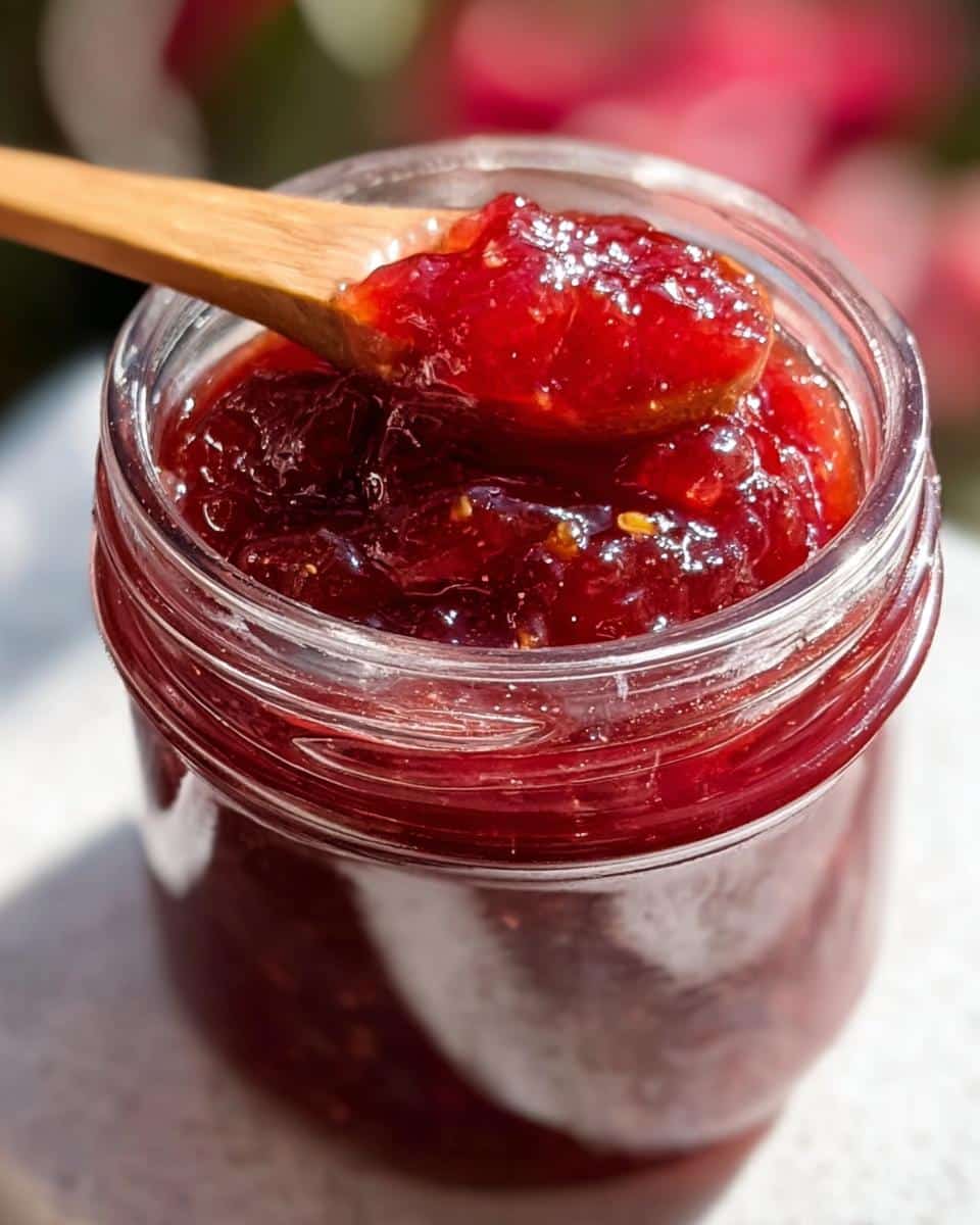 amish rhubarb pineapple jam - detail 2