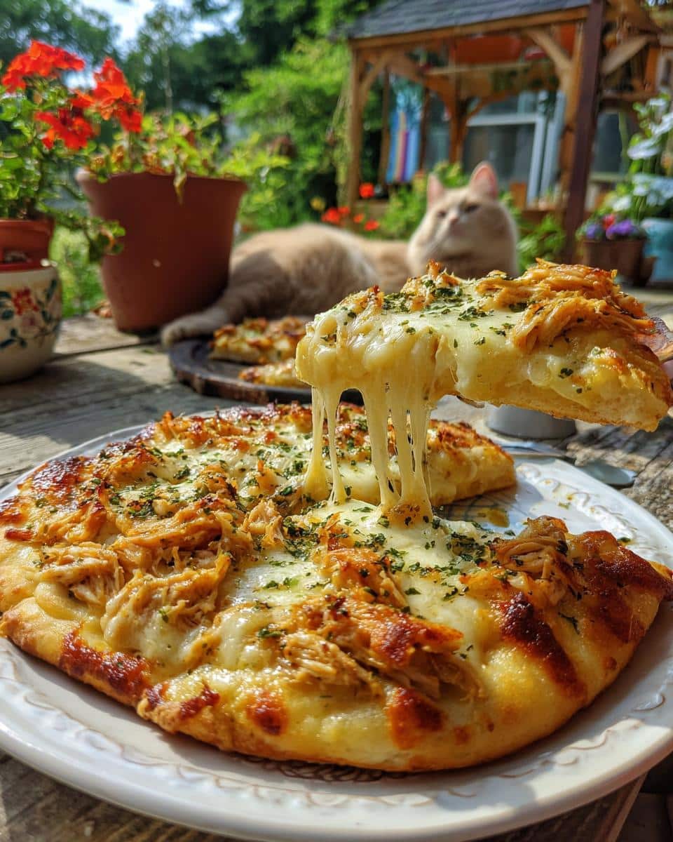 chicken alfredo flatbread - detail 1