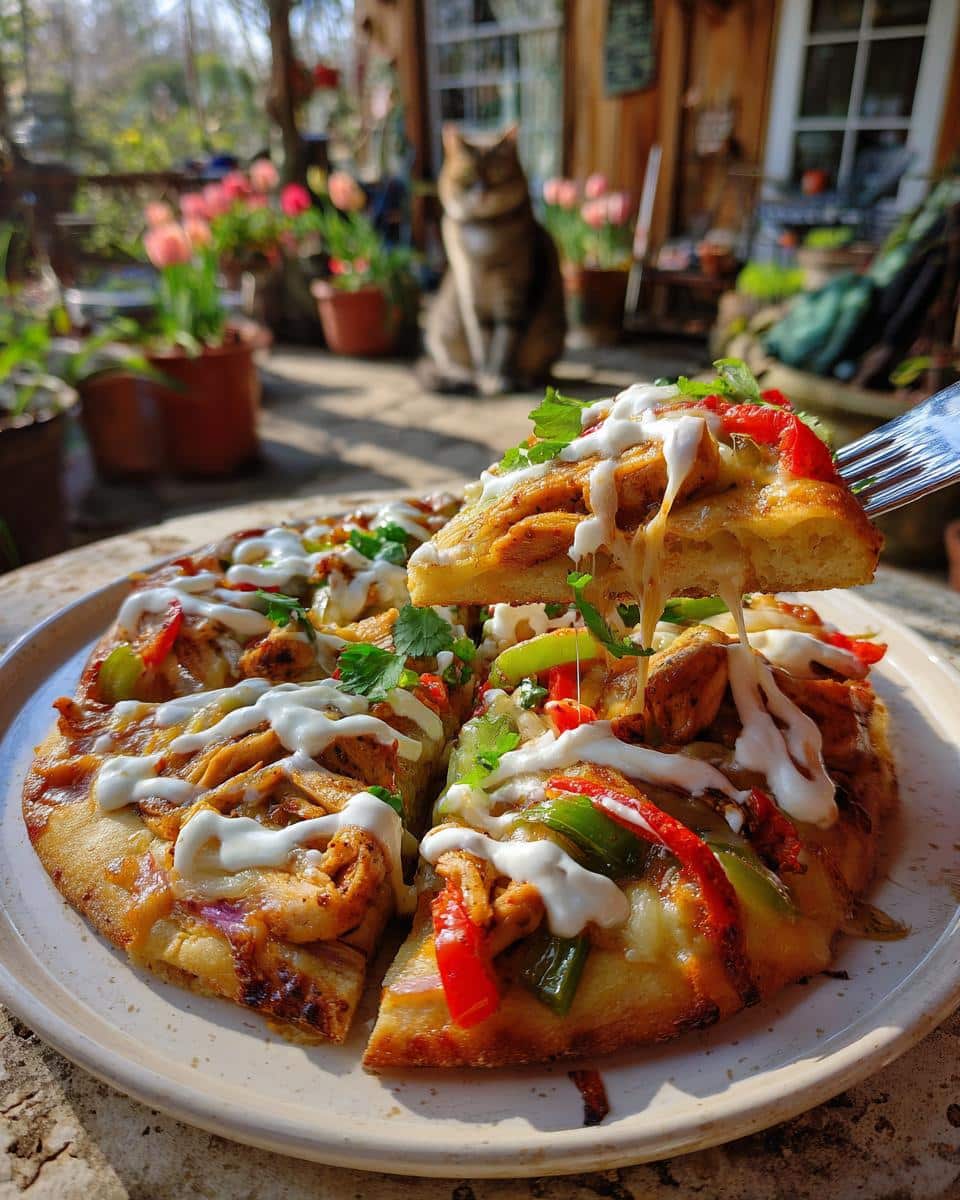 chicken fajita flatbread - detail 2