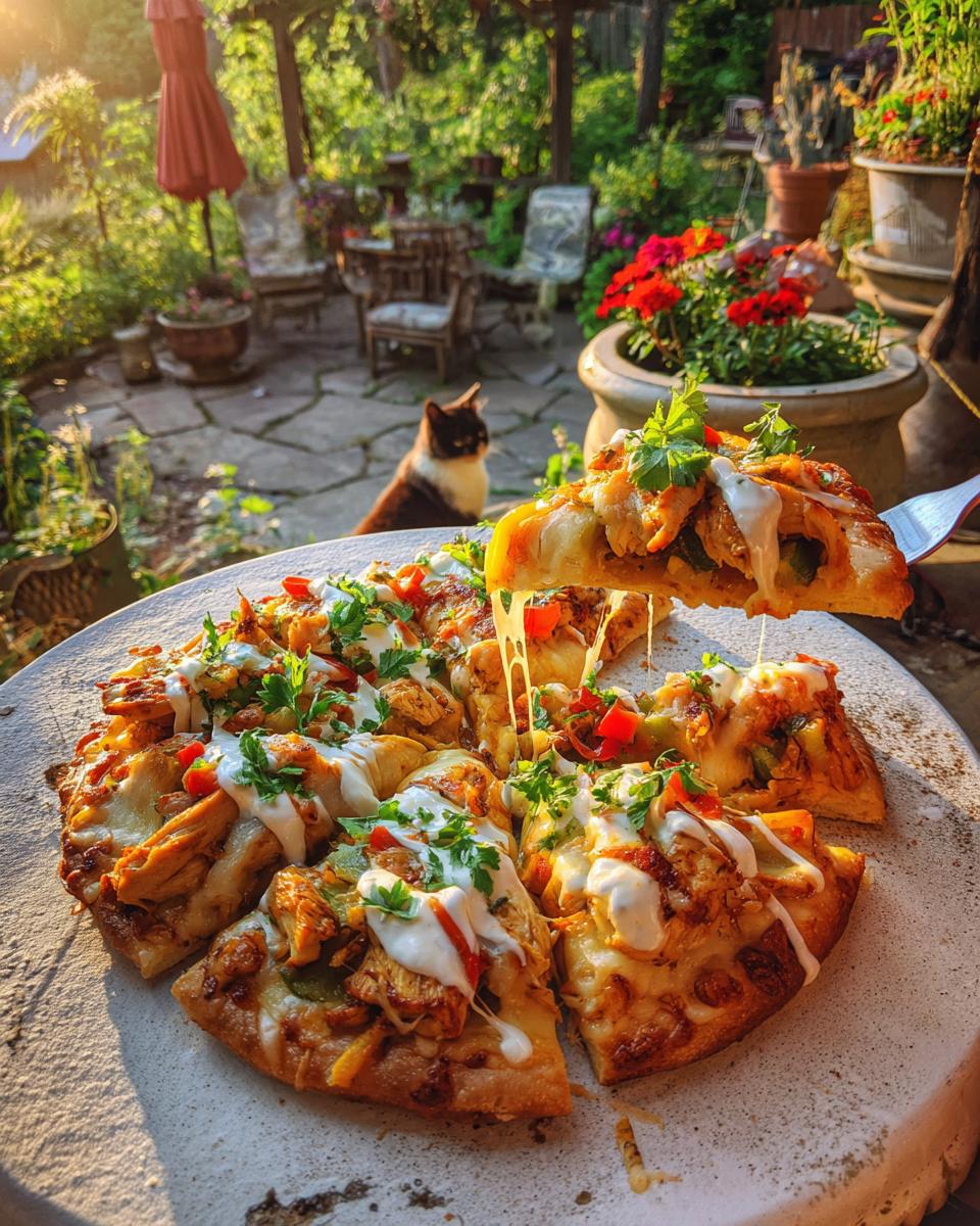 chicken fajita flatbread