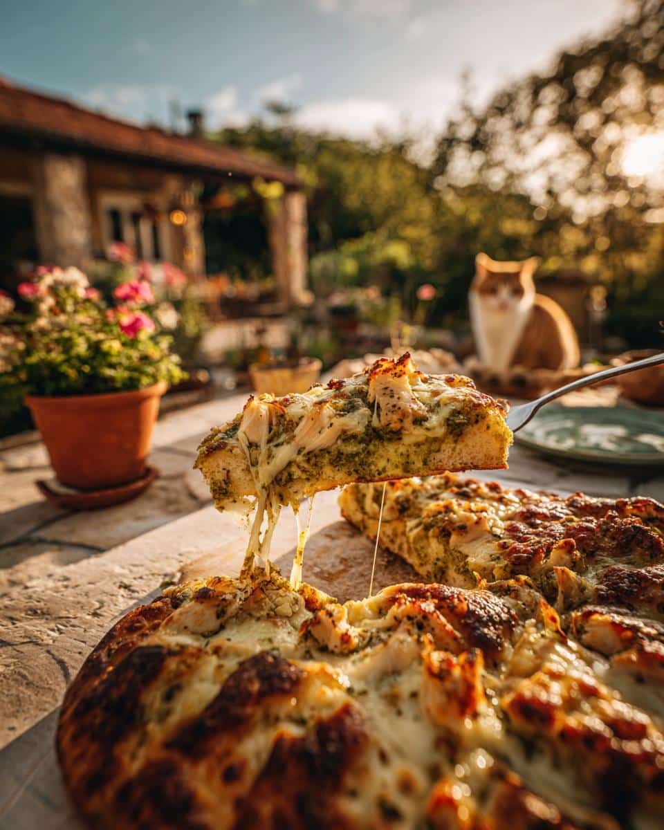 chicken pesto flatbread - detail 1