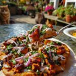 chicken tikka flatbread