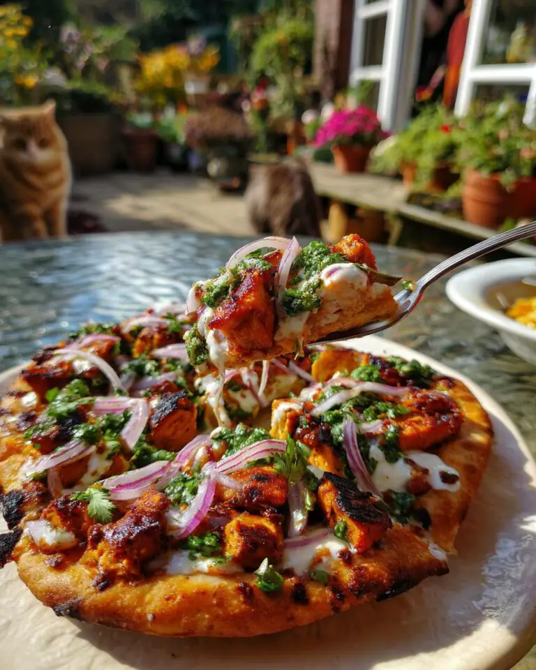chicken tikka flatbread