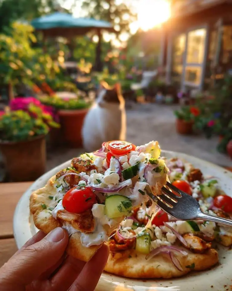 mediterranean chicken flatbread