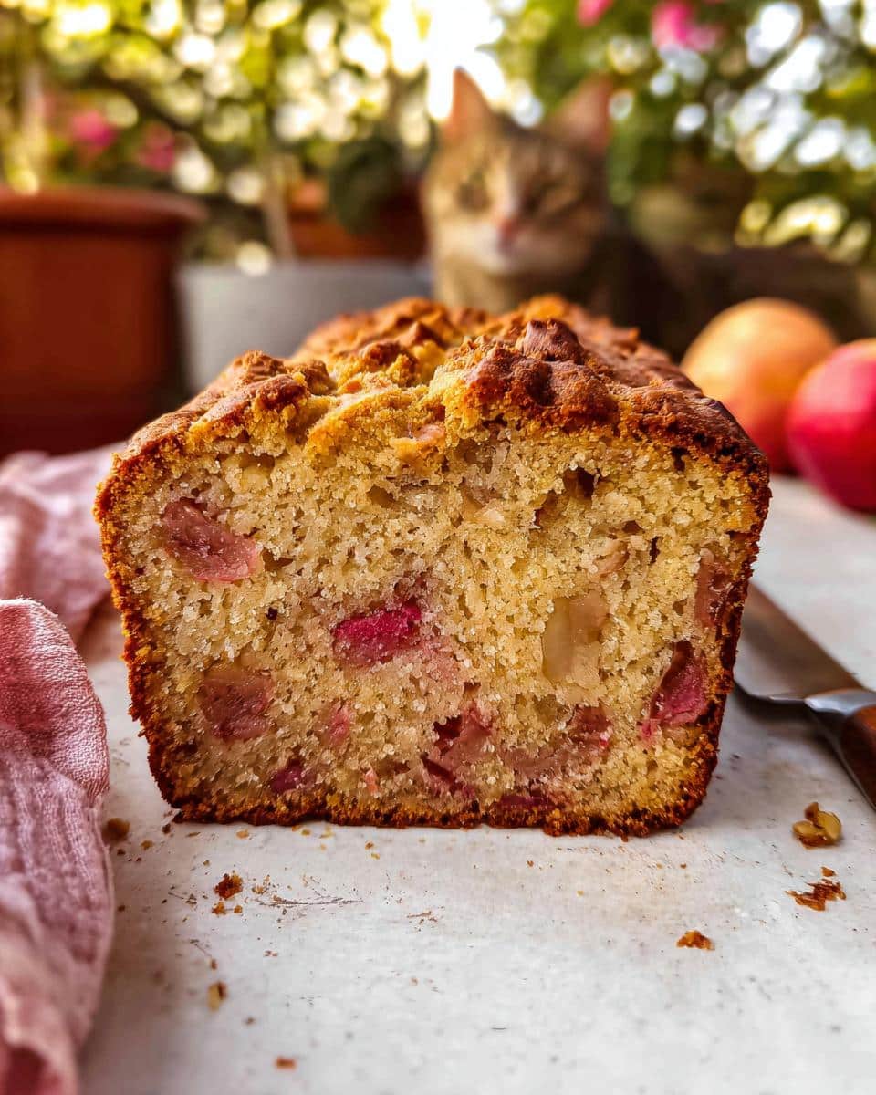 sweet rhubarb bread - detail 1