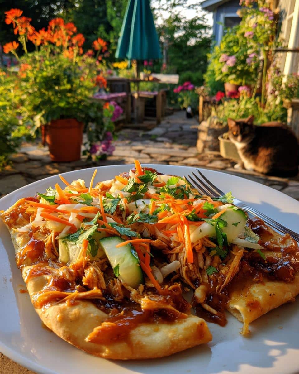 thai chicken flatbread - detail 1