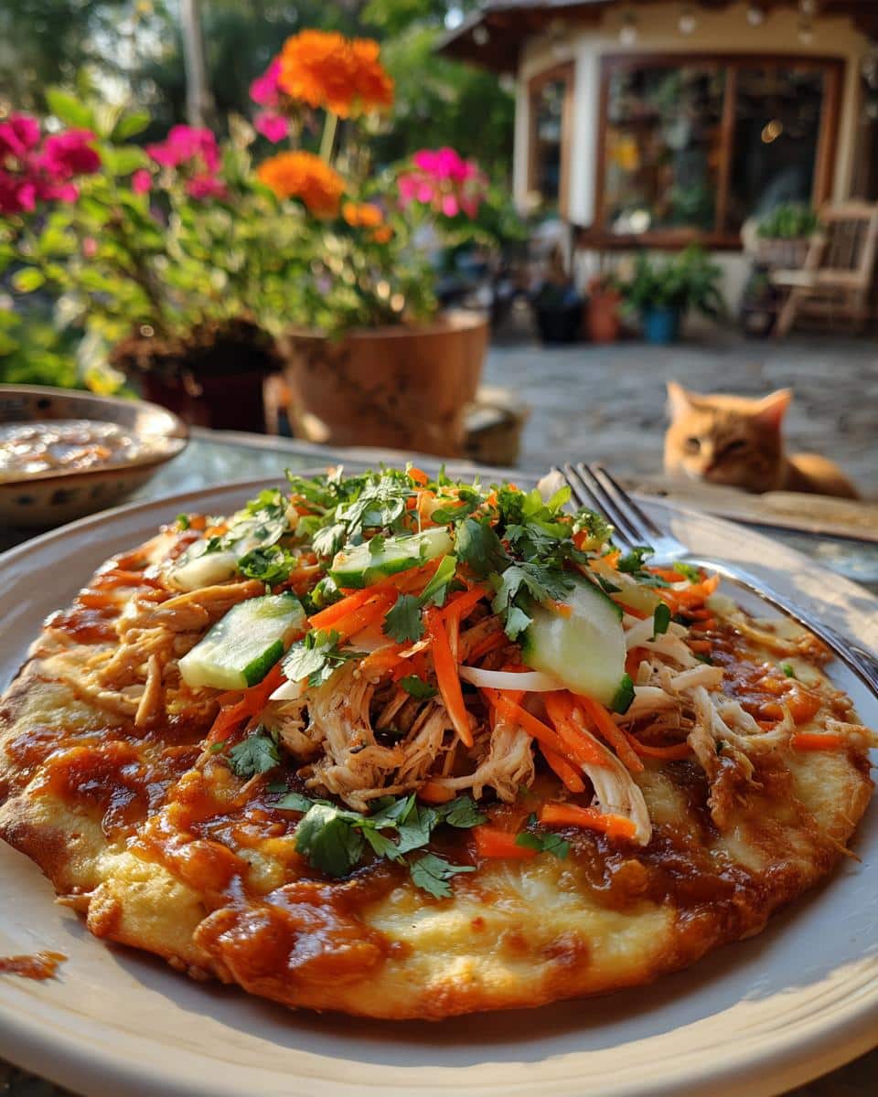 thai chicken flatbread