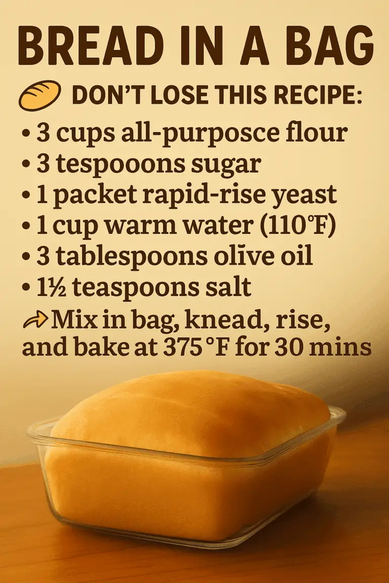 No-Knead Zip Bag Bread – A Nostalgic, No-Mess Homemade Classic