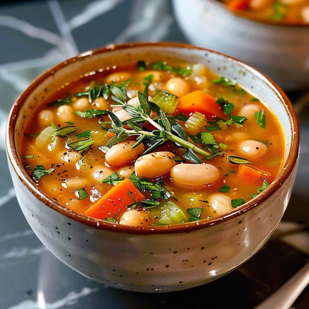 Rustic Tuscan Bean Soup with Fresh Herbs: 2-Step Bliss in Every Bite