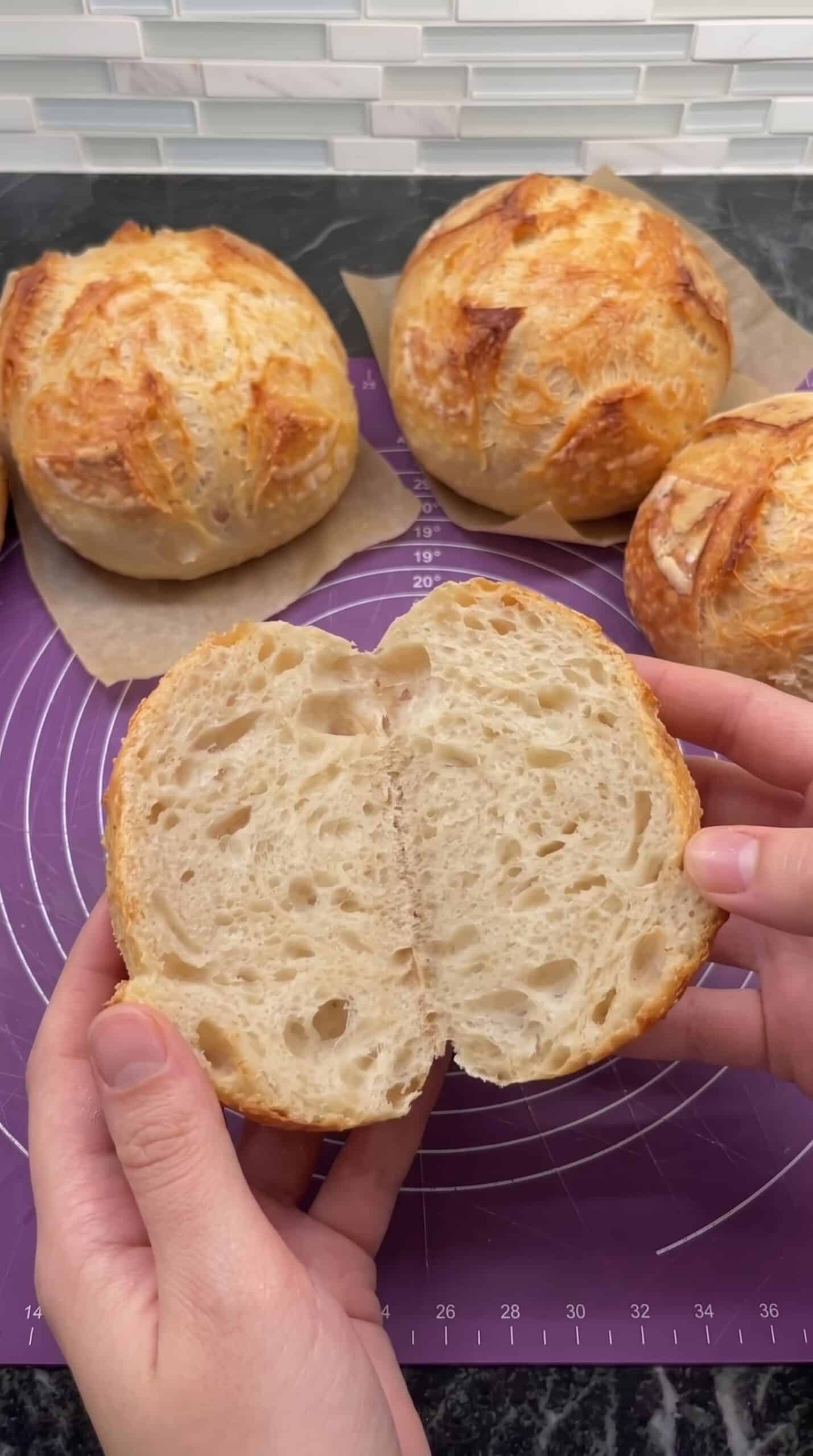Golden Mini Sourdough Loaves with a Crisp Crust and Light, Airy Crumb